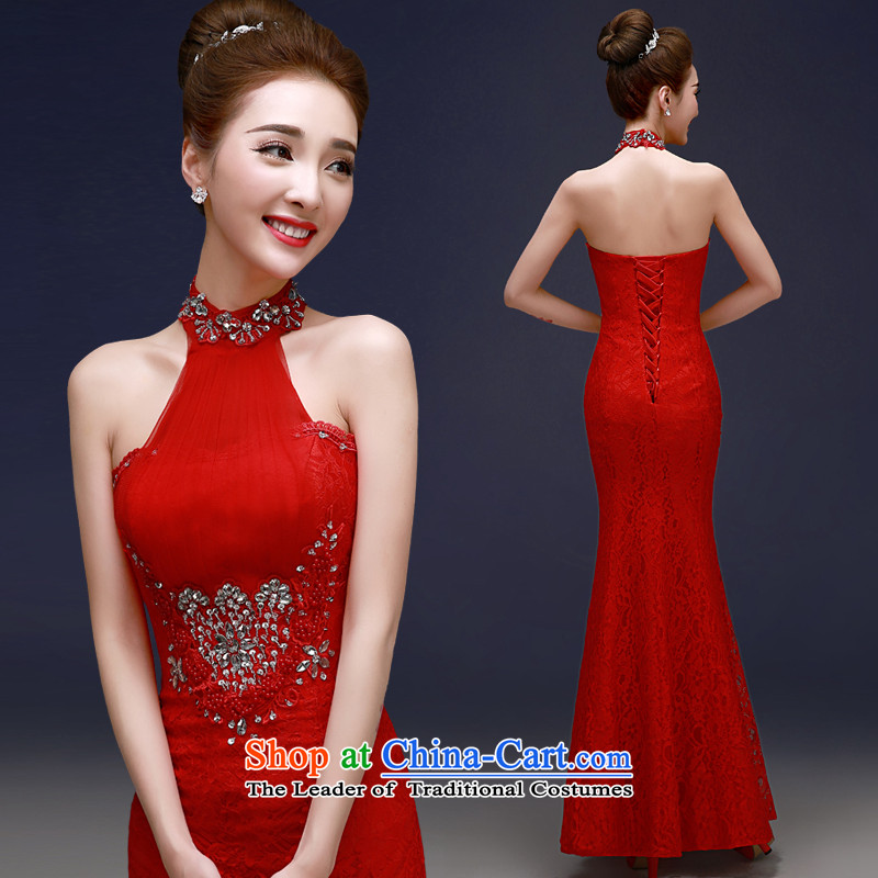 The privilege of serving-leung spring and autumn 2015 new red bride wedding dress annual meeting of persons chairing the banquet evening dresses crowsfoot red S honor services-leung , , , shopping on the Internet