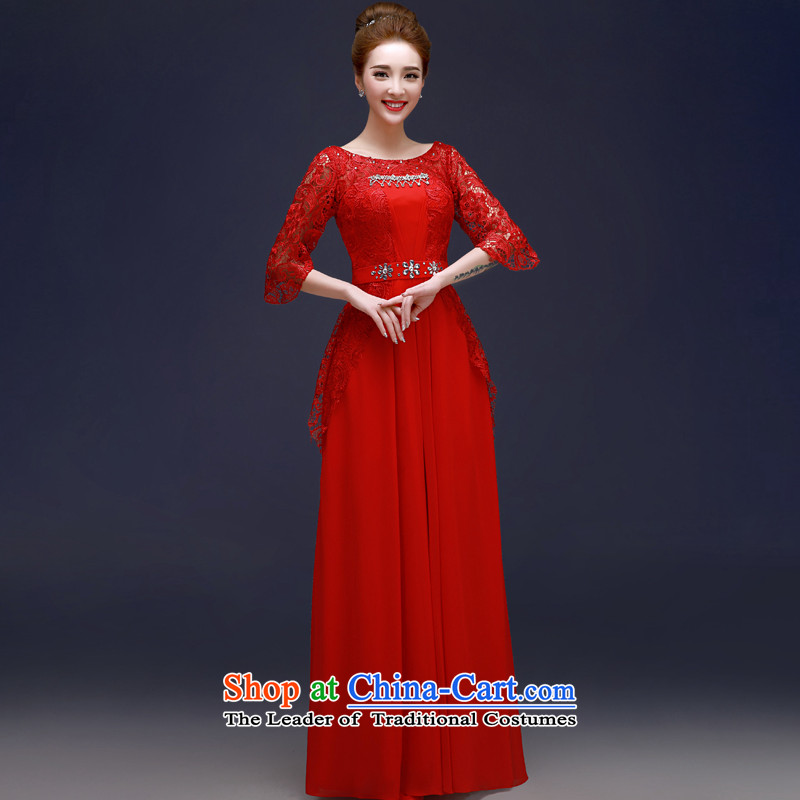 The privilege of serving-leung 2015 new bride red dress stylish Sau San wedding dress engraving lace bows to the honor of services, red-leung , , , shopping on the Internet