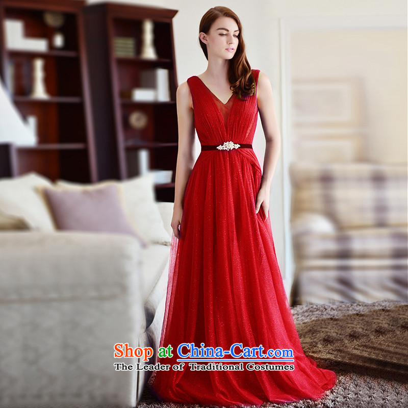Full Chamber Fong wedding dresses 2015 Summer new marriages evening dresses V-Neck long sexy wedding banquet L369 bows services purple Standard tail 30 tailored, full Chamber Fong shopping on the Internet has been pressed.