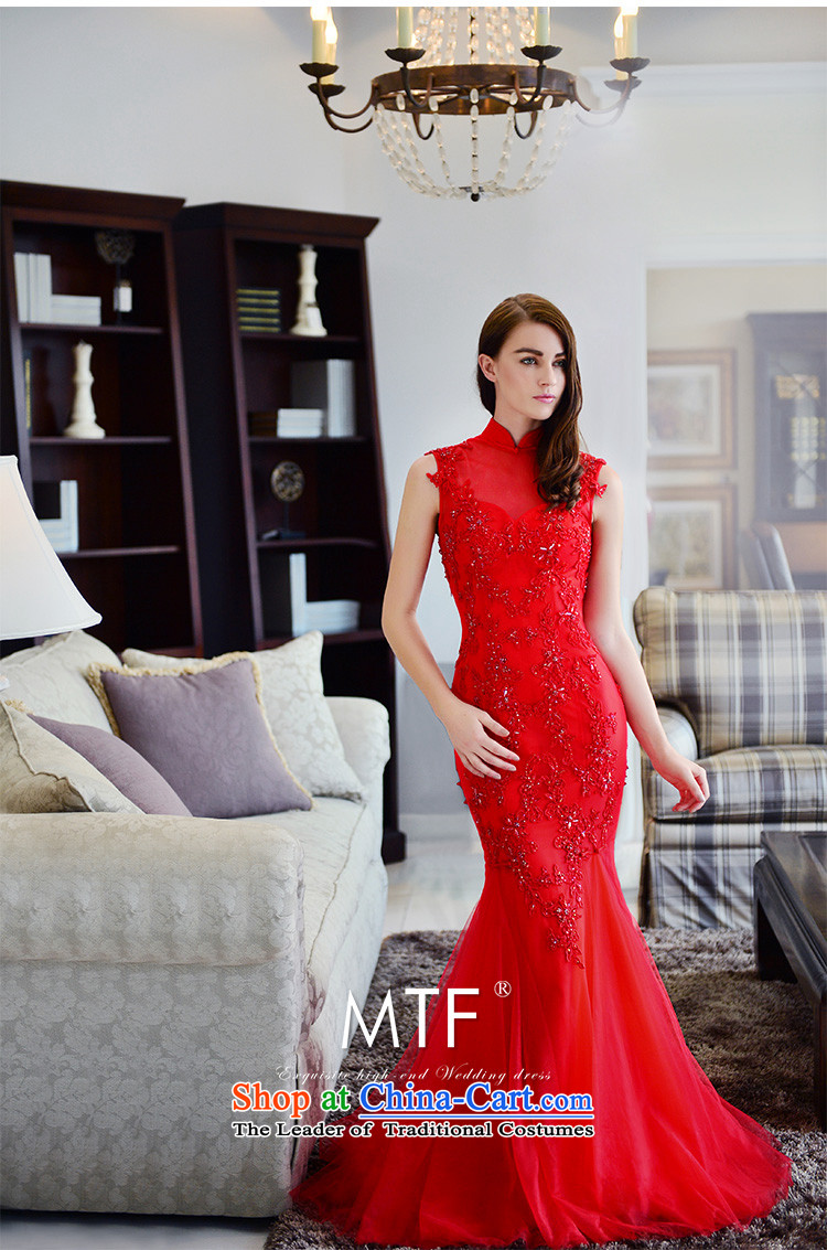 2015 Autumn and winter new wedding dresses marriage temperament cheongsam dress red collar bows services crowsfoot red tail 15cm tailored picture, prices, brand platters! The elections are supplied in the national character of distribution, so action, buy now enjoy more preferential! As soon as possible.