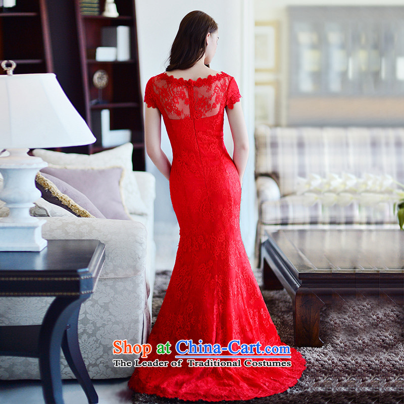 2015 new full Chamber fang of autumn and winter bride red crowsfoot package shoulder tail bows wedding dresses serving long red tail 15cm 173-L, full Chamber Fong shopping on the Internet has been pressed.