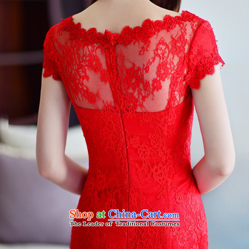 2015 new full Chamber fang of autumn and winter bride red crowsfoot package shoulder tail bows wedding dresses serving long red tail 15cm 173-L, full Chamber Fong shopping on the Internet has been pressed.