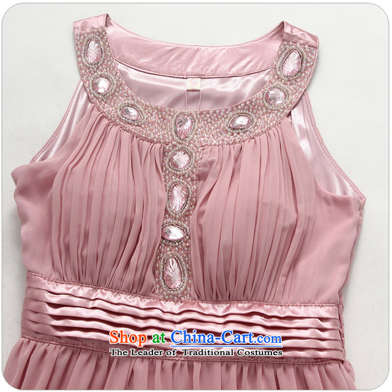 The 2015 new hand nailed on the Pearl River delta drilling-long evening dresses thick mm xl western banquet chiffon dresses sleeveless long skirt pink are code, the constitution has been pressed clothes shopping on the Internet