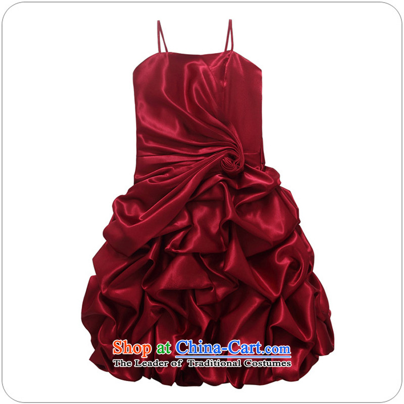 The new 2015 XL Women's annual dinner dress bare shoulders and sexy slips of paper lanterns skirt chaired the wrinkle show small dress thick mm dresses wine red to large 3XL 160-180, Constitution Yi shopping on the Internet has been pressed.
