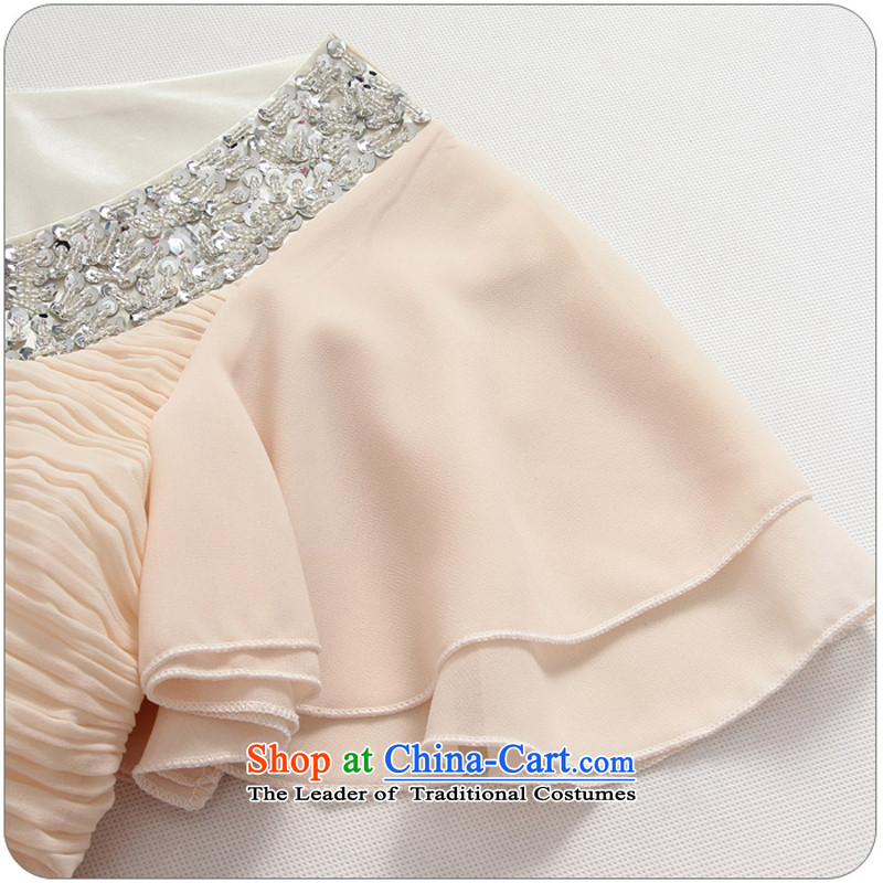 The 2015 annual meeting of the new atmosphere on-chip horn cuff V-Neck xl women small evening dresses thick sister Europe focus chiffon long skirt the skirt of champagne will, Constitution Yi shopping on the Internet has been pressed.