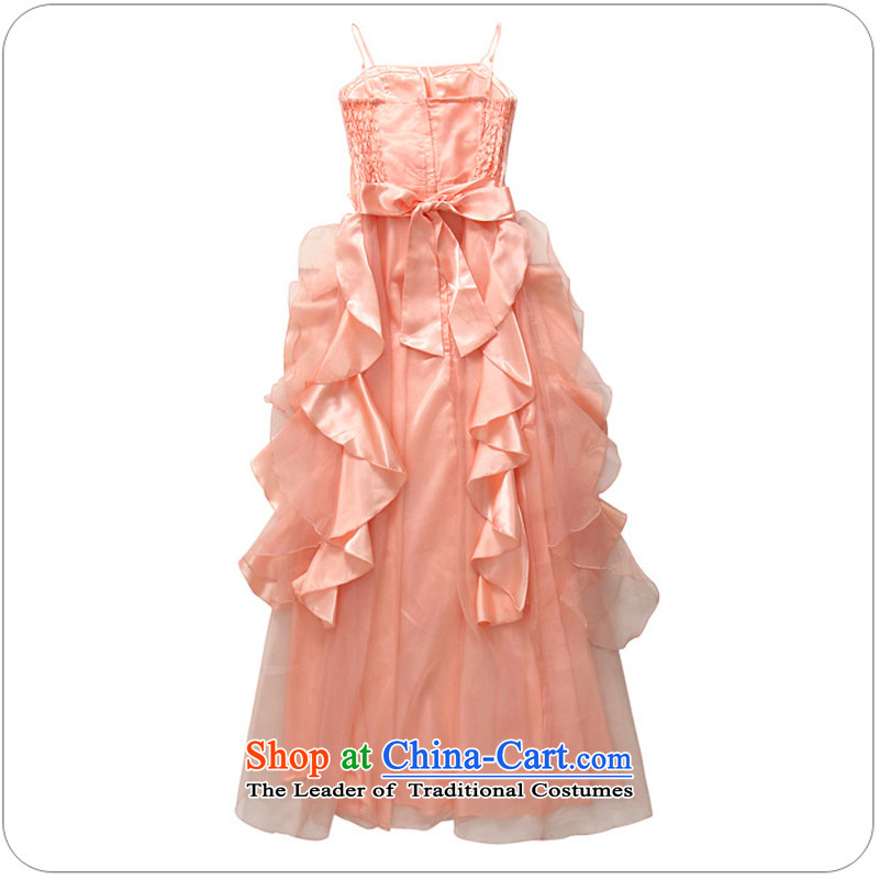 2015 new women's beauty and variety shows night show services skirt large on-chip of Princess skirt the lifting strap is deeply long evening dresses annual focus dresses pink large 3XL 160-180, Constitution Yi shopping on the Internet has been pressed.