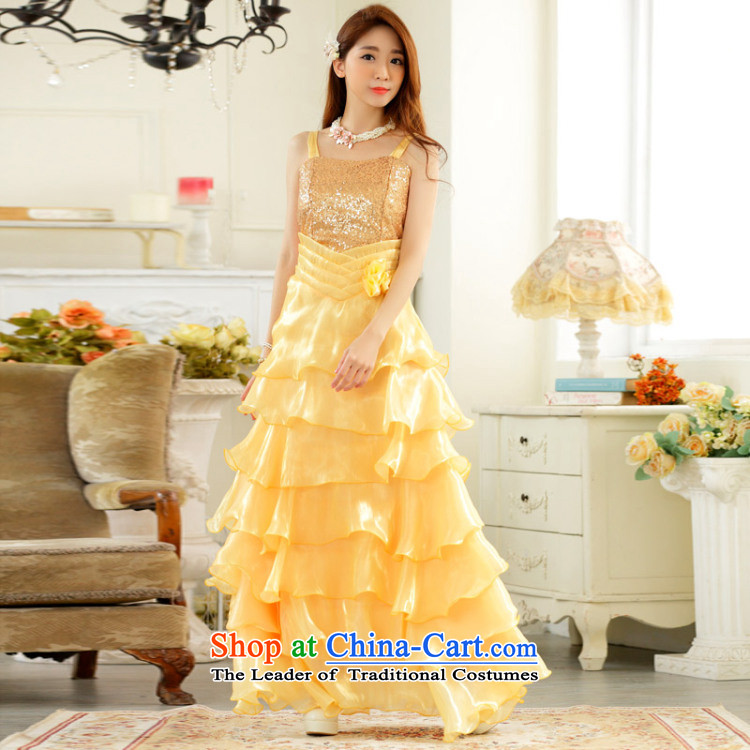 2015 evening performances which looked drug stores auspices skirt large princess skirt xl sexy straps long evening dresses thick mm wedding dresses yellow to large XL 120-140 catty picture, prices, brand platters! The elections are supplied in the national character of distribution, so action, buy now enjoy more preferential! As soon as possible.