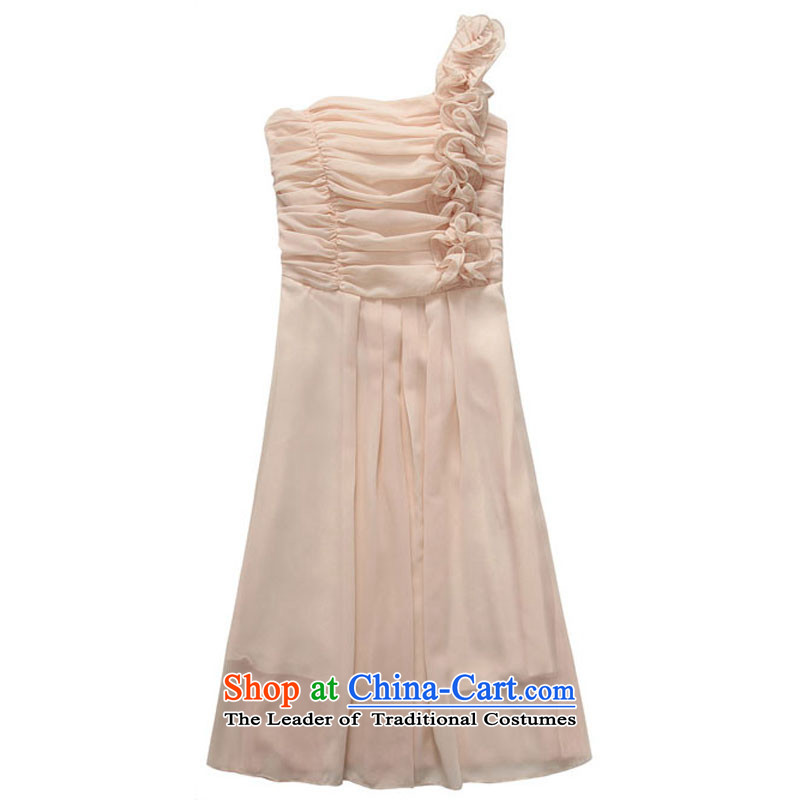 2015 new stylish wedding dress sister single fungus shoulder and sexy foutune chiffon xl skirt in thick mm banquet focus evening dresses dresses champagne to large 3XL 160-180, Constitution Yi shopping on the Internet has been pressed.