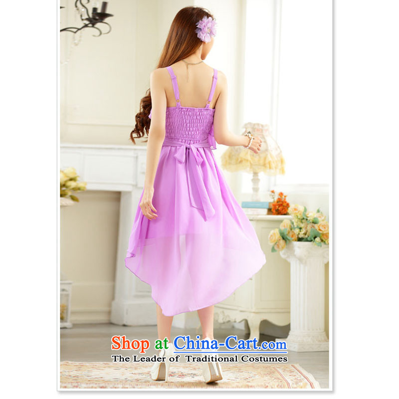 The 2015 New Pretty and stylish dovetail skirt chiffon niba slips wedding bridesmaid sister skirt annual small evening dress code mm heavy thick Female dress code, both light purple Constitution Yi shopping on the Internet has been pressed.