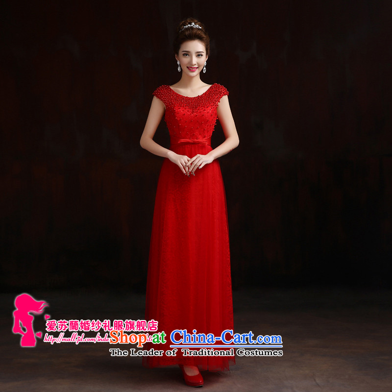 The new bride shoulders dress evening dress up like manually dress banquet bows dress stylish Red Dress S, love of Sau San Su-lan , , , shopping on the Internet
