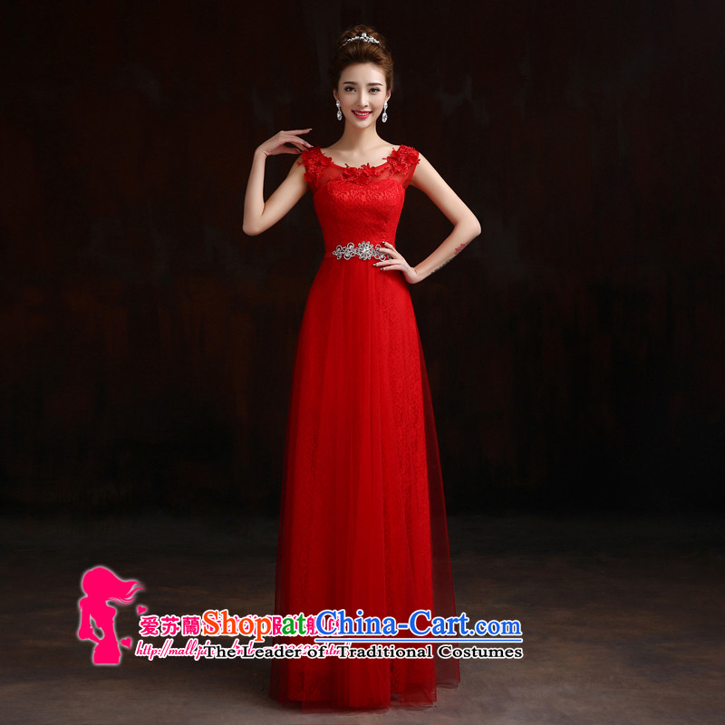 The new bride shoulders dress evening dress up like manually dress banquet bows dress stylish Red Dress S, love of Sau San Su-lan , , , shopping on the Internet