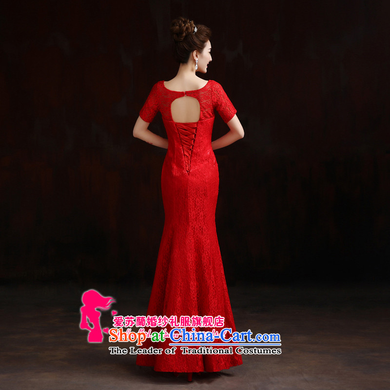 The new bride cheongsam dress Foutune of Sau San crowsfoot dress bows dress will back video thin red dress made no refund is not replaced, Su-lan , , , shopping on the Internet