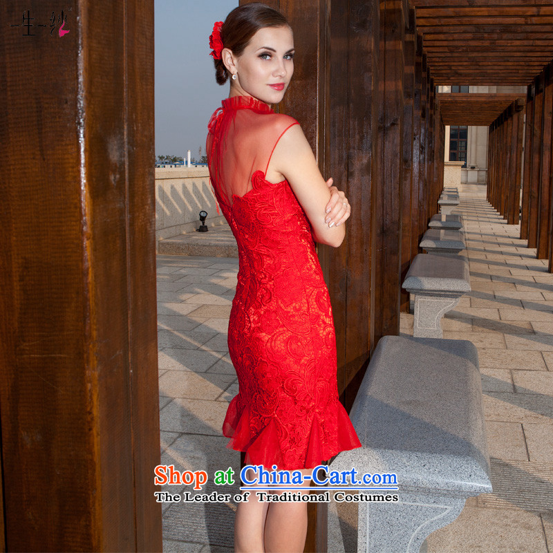 A lifetime of wedding dresses dresses 2015 new red short, bridal dresses collar package shoulder bows services 20210716 red gauze 160/88A, spot a lifetime yarn , , , shopping on the Internet