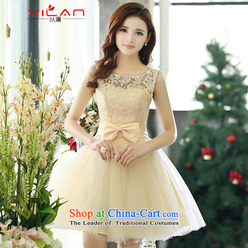 In2015 the world new wedding dress red flowers, wipe the chest toasting champagne short serving dinner dress dances bridesmaid Services1521m WhiteXL