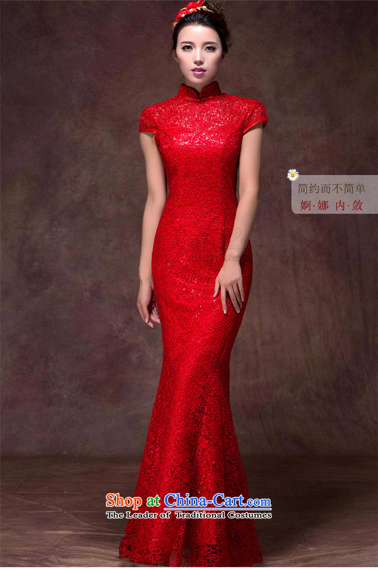The new 2015 Luang Bridal Fashion bows dress red dress long crowsfoot Sau San Mock-neck wedding dress red size custom image, prices, brand platters! The elections are supplied in the national character of distribution, so action, buy now enjoy more preferential! As soon as possible.