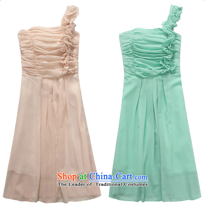  Stylish wedding season and sisters Jk2.yy skirt fungus single shoulder chiffon dress dresses in larger apron bridesmaid serving champagne color XL recommendations about 130 ,JK2.YY,,, shopping on the Internet