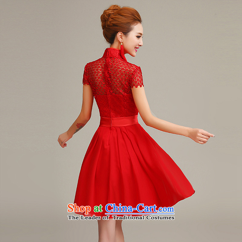 The Syrian Arab Republic a small red dress time 2015 new marriages short bag shoulder bows to lace bridesmaid evening dresses women S time Syria has been pressed autumn shopping on the Internet