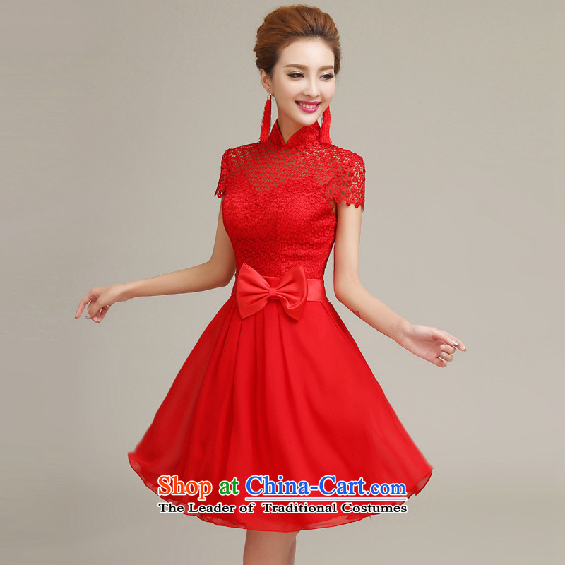The Syrian Arab Republic a small red dress time 2015 new marriages short bag shoulder bows to lace bridesmaid evening dresses women S time Syria has been pressed autumn shopping on the Internet