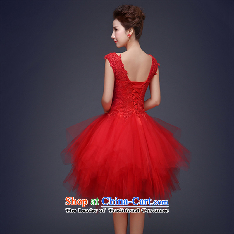 The Republika Srpska divas new bride toasting champagne 2015 Service 2-shoulder lei mesh yarn bon bon bows services marriages evening dresses red lace short of evening dresses tailored (does not allow), Republika Srpska (pnessa divas) , , , shopping on the Internet