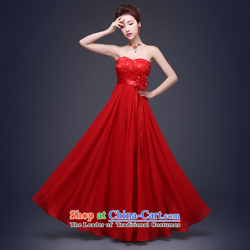 The Republika Srpska divas bows Service Bridal new bride wedding dress red long bows and Chest Service         gathering banquet dinner dress suit Female Red graduated from the marriage of bows dress tailoring _does not allow_