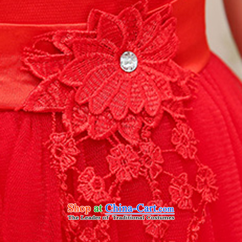 Lozet spring and autumn 2015 new dresses bridal dresses bridesmaid dress manually flowers lace stitching elegance Sau San dress dresses red XL, Lozet (ROLUZEE) , , , shopping on the Internet