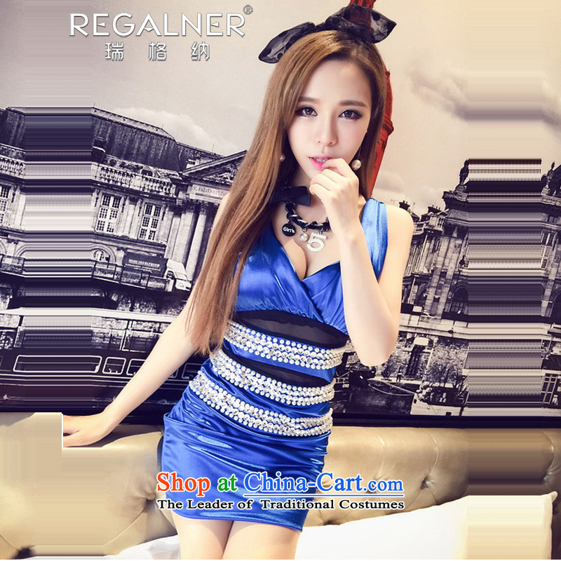 Rui, 2015 Autumn new western van loaded sexy women nightclubs dresses party dress Temptation a low-income consumers Pearl set vest and dress code that Sweden are black, (REGALNER) , , , shopping on the Internet