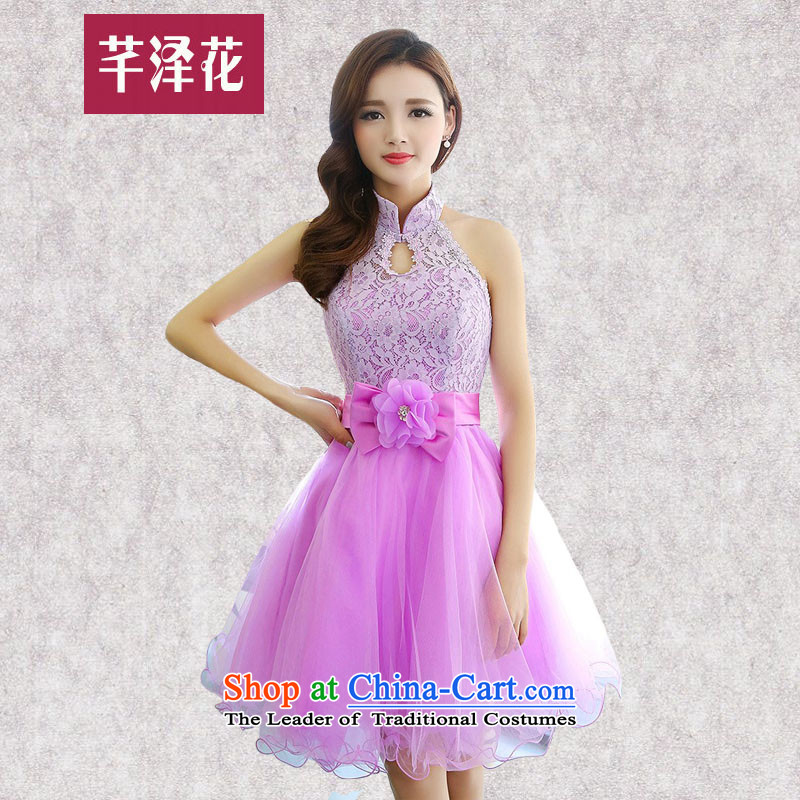 The Constitution-taek flower bride with new dresses bridesmaid stylish Summer 2015 princess skirt bows services also short of Hang lace evening tides 2167 purple?S