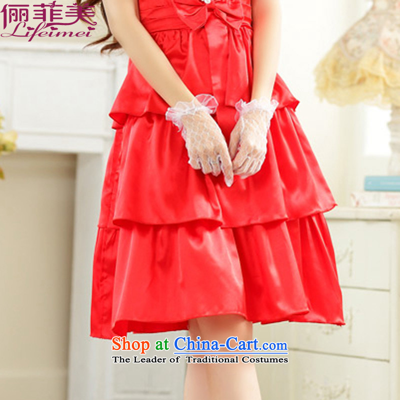 158 and the date of the strap Top Loin of multi-tier cake skirt bridesmaid sister skirt larger evening dresses celebration small red dress for 135-155 XXL, abductions and shopping on the Internet has been pressed.