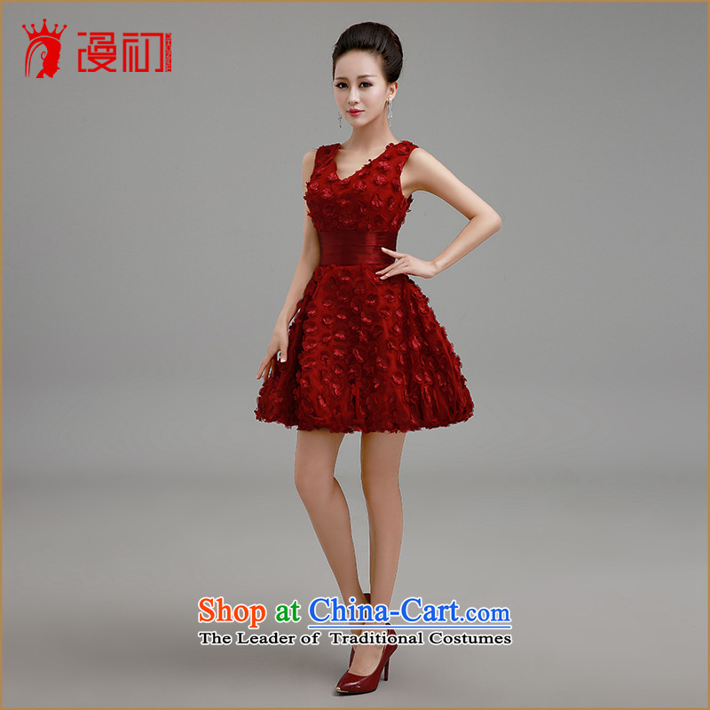In the early 2015 new man to marry her dress and red bon bon skirt Fashion bridesmaid to serve the betrothal evening dresses bride bows Services Red Dress S early man , , , shopping on the Internet