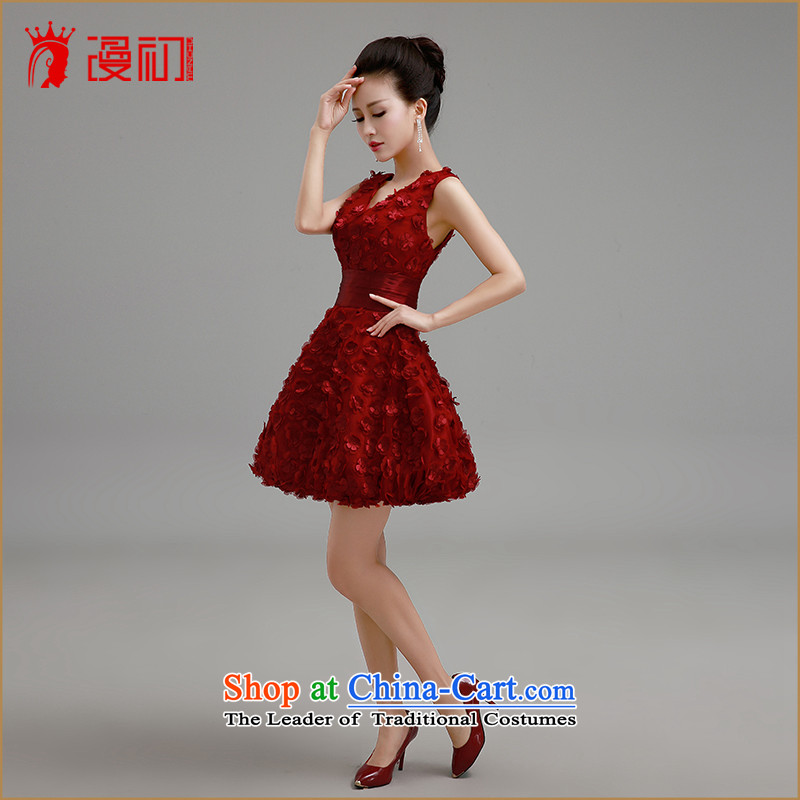 In the early 2015 new man to marry her dress and red bon bon skirt Fashion bridesmaid to serve the betrothal evening dresses bride bows Services Red Dress S early man , , , shopping on the Internet