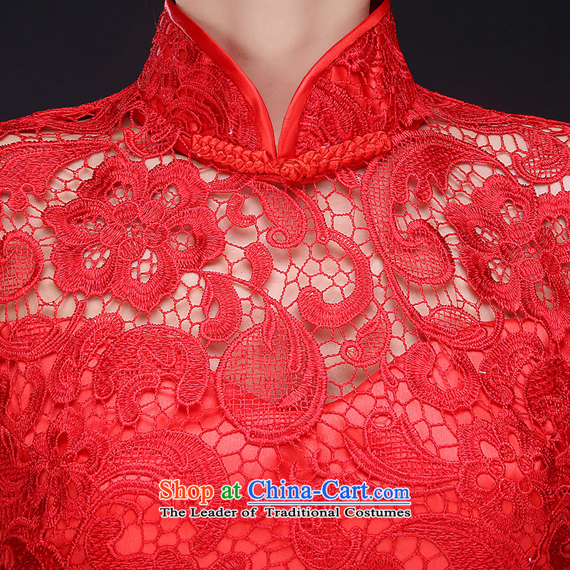 Qipao gown 2015 new red short of autumn and winter clothing Chinese qipao bride bows female red L(7 Sau San days no reason to return), Nicole Kidman (nicole richie) , , , shopping on the Internet