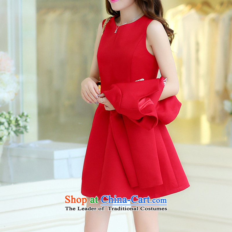 Cayman commercial population ceremony wedding dress 2015 new two-piece dresses wedding dress back door bows bridesmaids two kits dresses dress Red Peach population at Amman XL, , , , shopping on the Internet