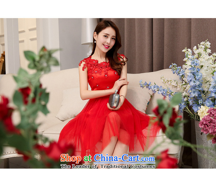 The recipient in the autumn 2015 Women's new lace wedding dresses OSCE root of small embroidered short sleeveless evening dress skirt performances followed bridesmaid service bridal dresses female RED M picture, prices, brand platters! The elections are supplied in the national character of distribution, so action, buy now enjoy more preferential! As soon as possible.