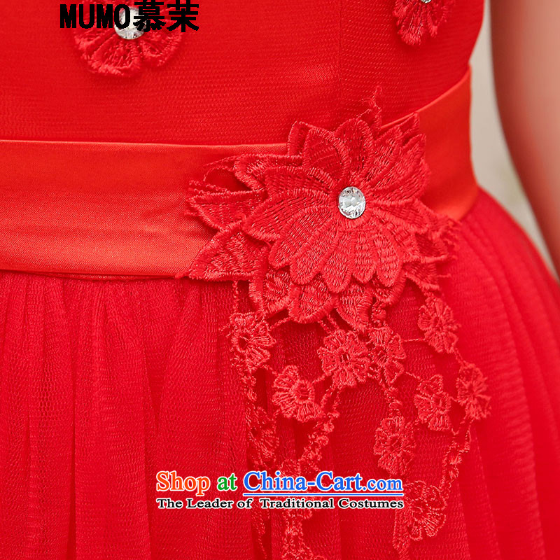 The recipient in the autumn 2015 Women's new lace wedding dresses OSCE root of small embroidered short sleeveless evening dress skirt performances followed bridesmaid service bridal dresses female RED M, better energy (MUMO) , , , shopping on the Internet
