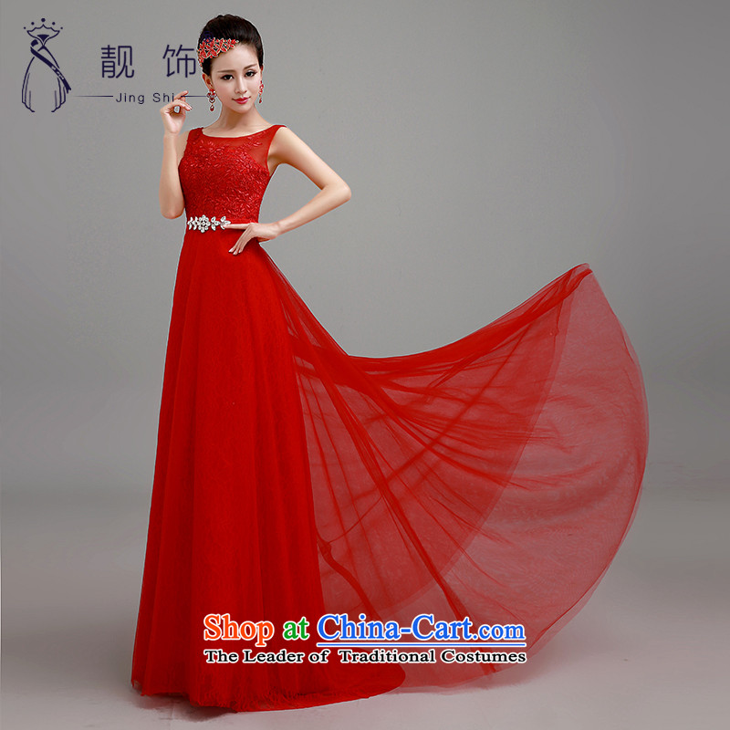 The new 2015 International Friendship bride red dress lace long tail bridal dresses bows services large red tail) M talks trim (JINGSHI) , , , shopping on the Internet