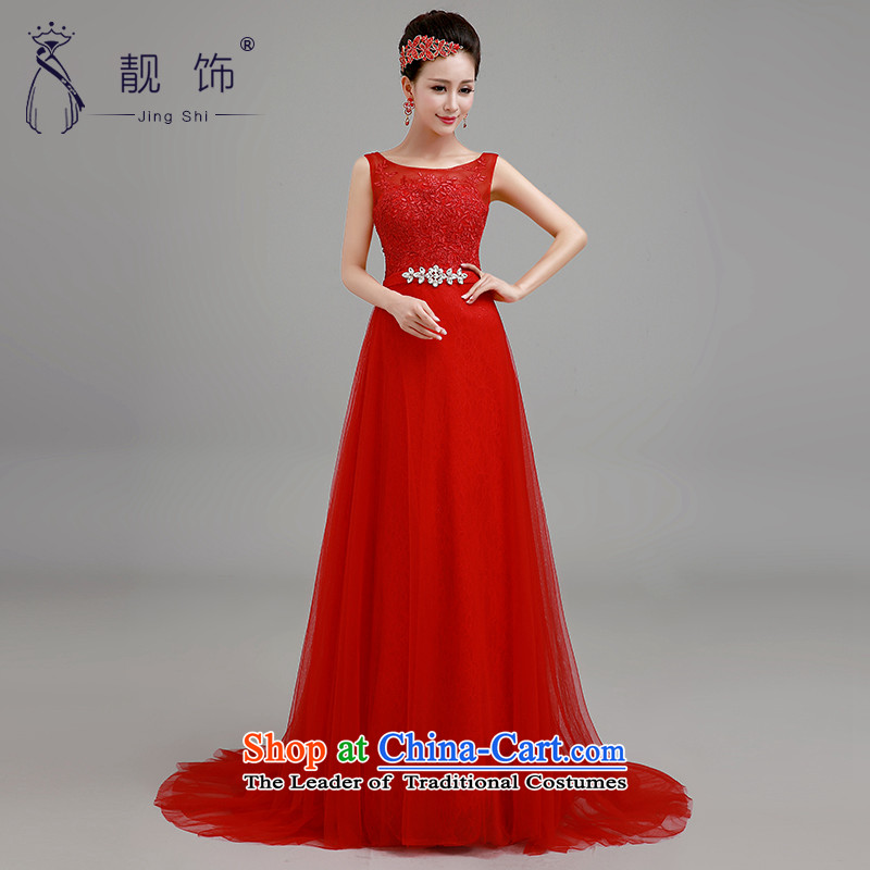 The new 2015 International Friendship bride red dress lace long tail bridal dresses bows services large red tail) M talks trim (JINGSHI) , , , shopping on the Internet