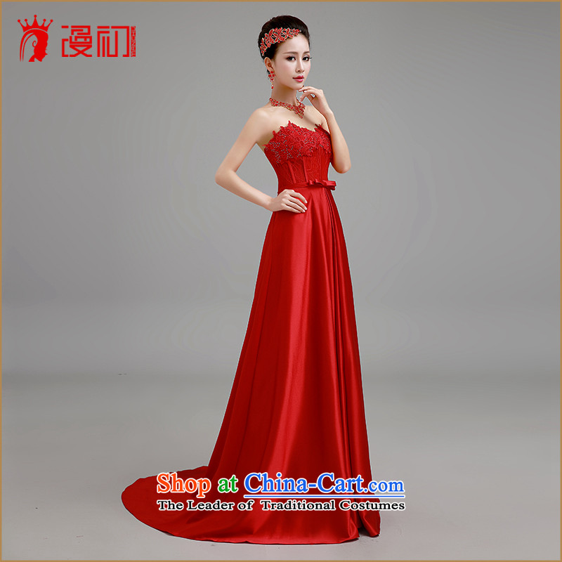In the early 2015 new man wedding dresses red bows Service Bridal wedding dress long winter evening dress red align under the auspices of the funds from the beginning of the Flood XXL, shopping on the Internet has been pressed.