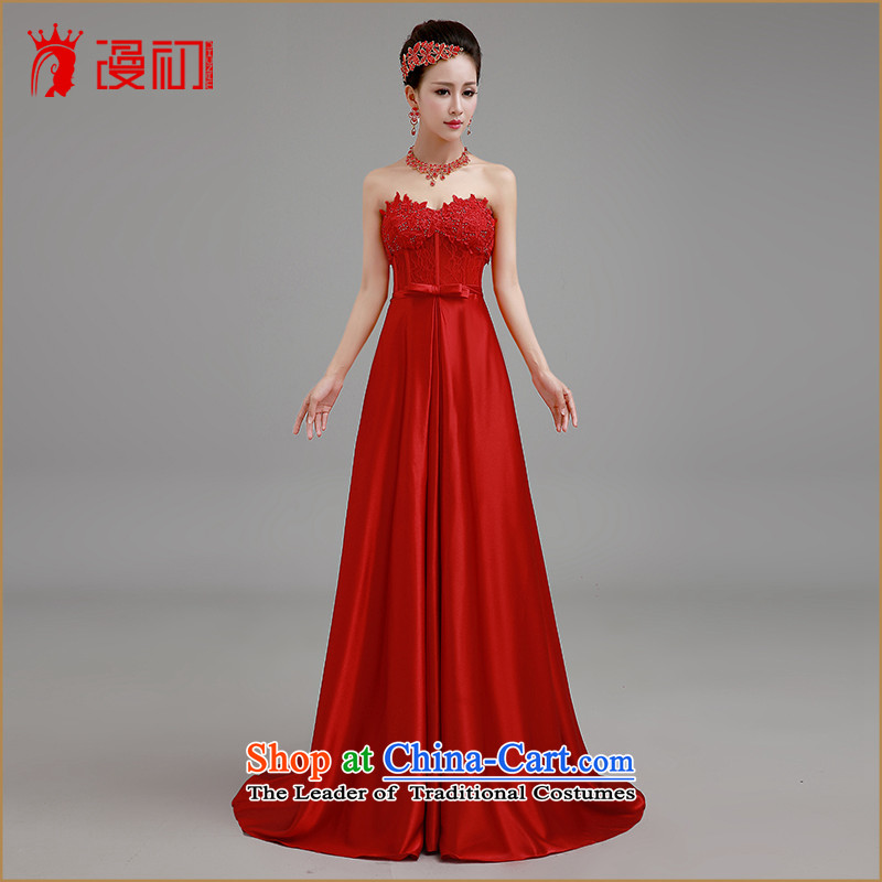 In the early 2015 new man wedding dresses red bows Service Bridal wedding dress long winter evening dress red align under the auspices of the funds from the beginning of the Flood XXL, shopping on the Internet has been pressed.
