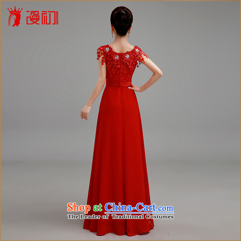 In the early 2015 new man wedding dresses red long gown marriages a shoulder dress Field Services Red  S, spilling bows early shopping on the Internet has been pressed.