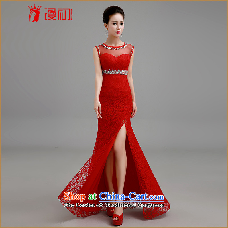 In the early 2015 new man wedding dresses long dresses marriages bows services under the auspices of lace evening dress RED?M