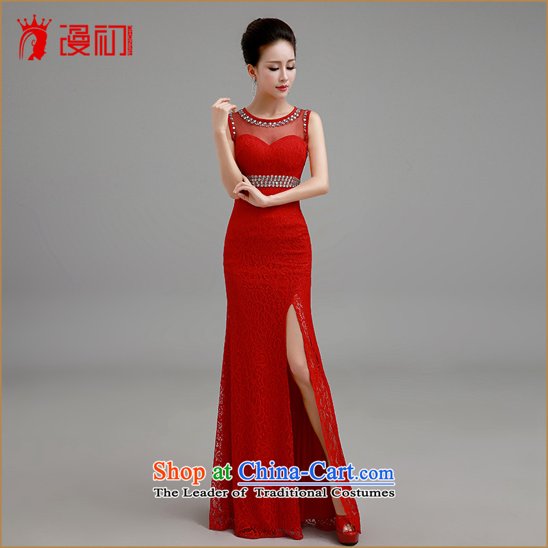 In the early 2015 new man wedding dresses long dresses marriages bows services under the auspices of lace evening dress RED M early man , , , shopping on the Internet