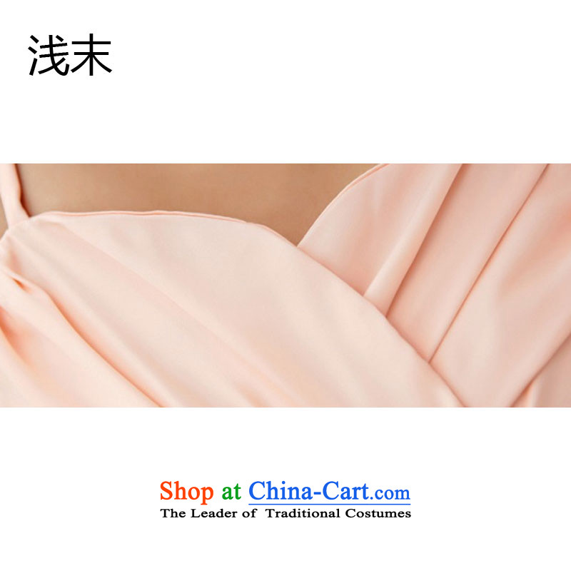 The end of the light (MO) QIAN minimalist sweet chest creases straps bow ties small dress dresses Black XL, light at the end of 3390 , , , shopping on the Internet