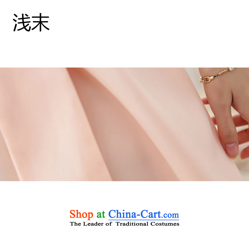 The end of the light (MO) QIAN minimalist sweet chest creases straps bow ties small dress dresses Black XL, light at the end of 3390 , , , shopping on the Internet