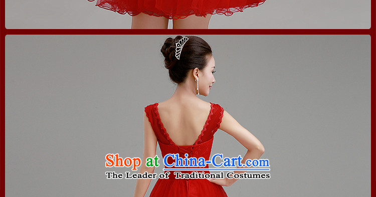 In the early 2015 new man short of red dress bride bows services advanced lace strap bridesmaid serving short skirt champagne color M picture, prices, brand platters! The elections are supplied in the national character of distribution, so action, buy now enjoy more preferential! As soon as possible.