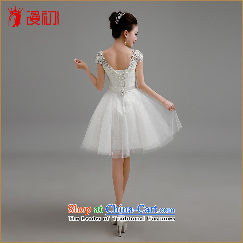 In the early 2015 new man bridesmaid to dress a field white lace flower shoulder bon bon skirt straps small dress sister skirt bridesmaid Services White  XL, Early Man , , , shopping on the Internet