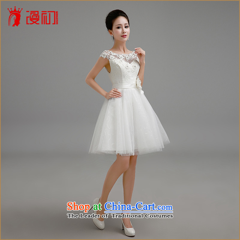 In the early 2015 new man bridesmaid to dress a field white lace flower shoulder bon bon skirt straps small dress sister skirt bridesmaid Services White  XL, Early Man , , , shopping on the Internet