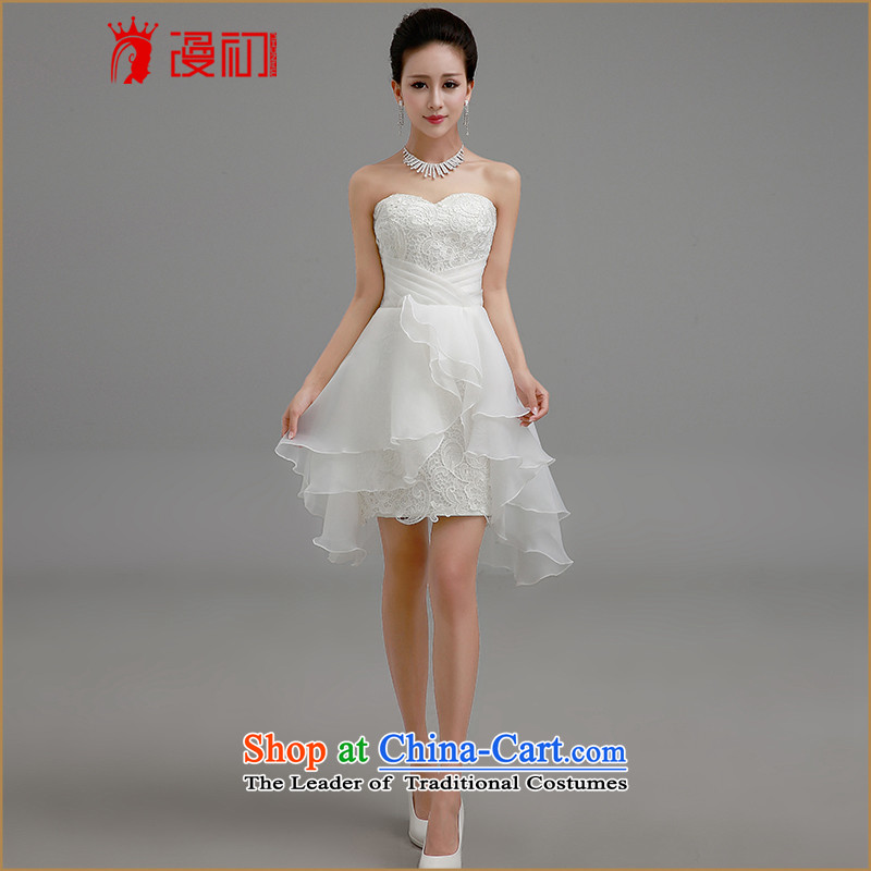In the early 2015 new man anointed chest bride bows service upscale chiffon short of Female dress bridesmaid small in sister dress with a small white dress?S