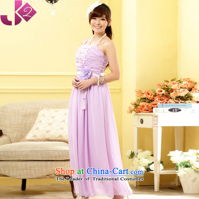 ?Stylish sister skirt flower Jk2.yy bridesmaid long version of the evening dresses chiffon strap dresses xl female light purple are code around 922.747 recommended 100