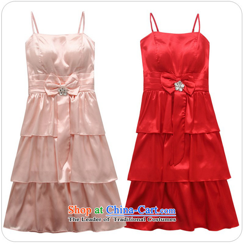 C.o.d. new small dress xl strap dresses summer stylish water drilling and chest cake skirt wedding dresses bridesmaid sister skirt thick mm light pink XL approximately 120-140, land is of Yi , , , shopping on the Internet