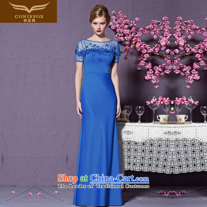 Creative New high-2015 FOX side custom dress blue dress under the auspices of the annual dress skirt banquet dress long marriage bows services custom_ is not supported 82209 Return
